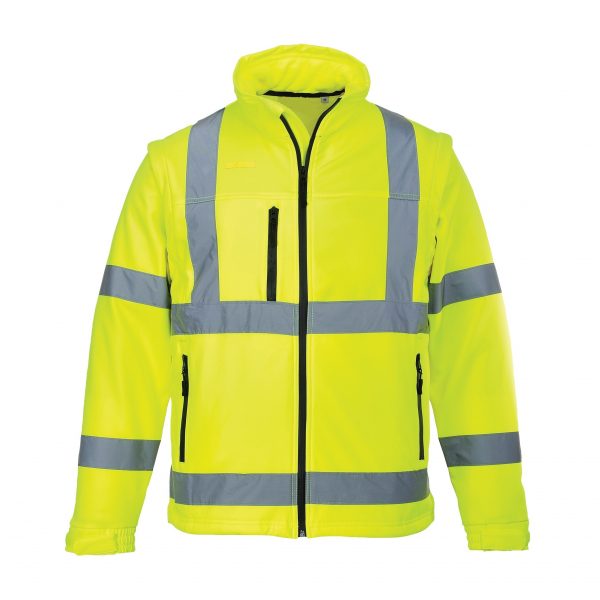 High Visibility reflective Soft Shell Jacket With Stand Collar