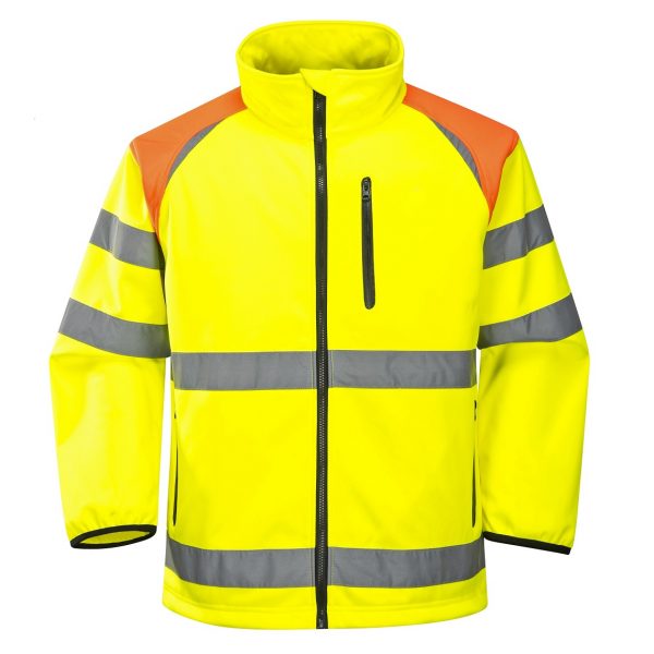 High Visibility Reflective  Soft Shell Jacket With Stand Collar