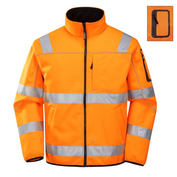High Visibility Reflective  Soft Shell Jacket With Stand Collar