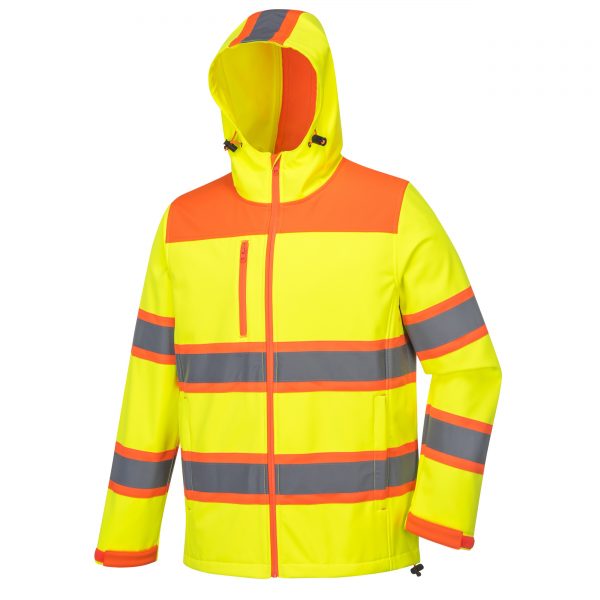 High Visibility Reflective  Soft Shell Jacket With Stand Collar