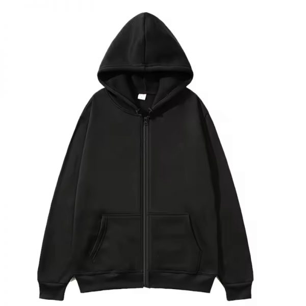 Basic Style Multi-Color Full Front Zipper Hoodie - Image 2