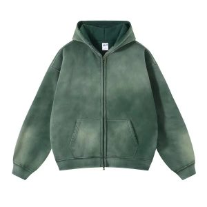 Heavyweight Acid Wash Zip-Up Hoodie