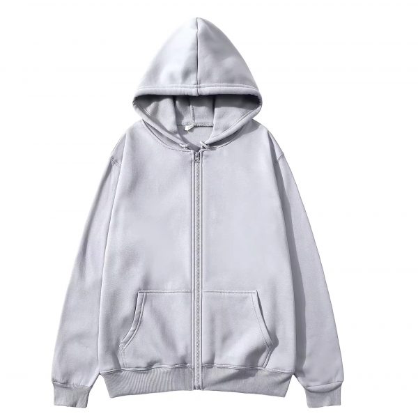 Basic Style Multi-Color Full Front Zipper Hoodie - Image 4