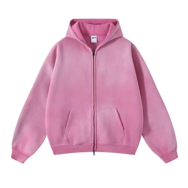 Heavyweight Acid Wash Zip-Up Hoodie - Image 4