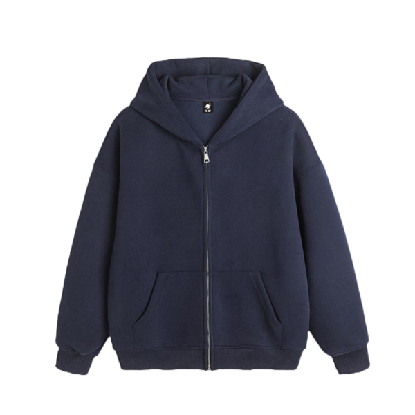 Basic Style Heavyweight Full Zipper Hoodie - Image 3