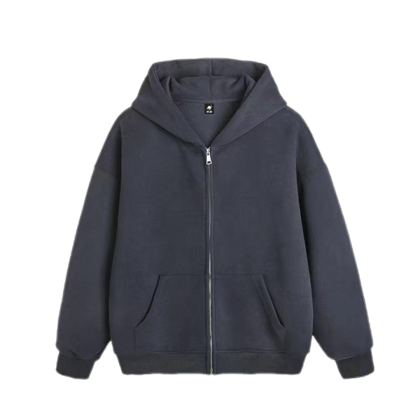 Basic Style Heavyweight Full Zipper Hoodie - Image 4