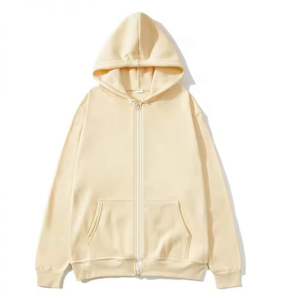 Basic Style Multi-Color Full Front Zipper Hoodie - Image 8